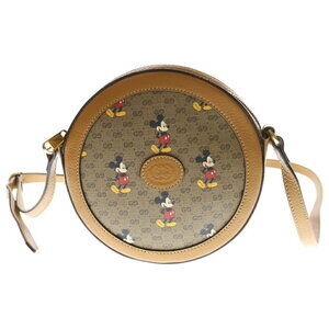 GUCCI Disney Collaboration Shoulder Bag Brown Leather